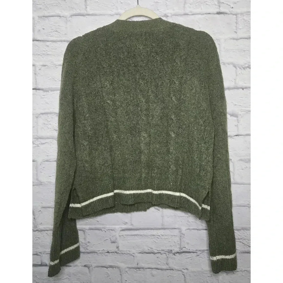 Abercrombie and Fitch wool blend button down cardigan sweater green small. - Picture 5 of 10
